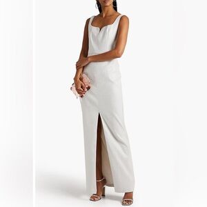 Aidan Mattox Silver Column Gown